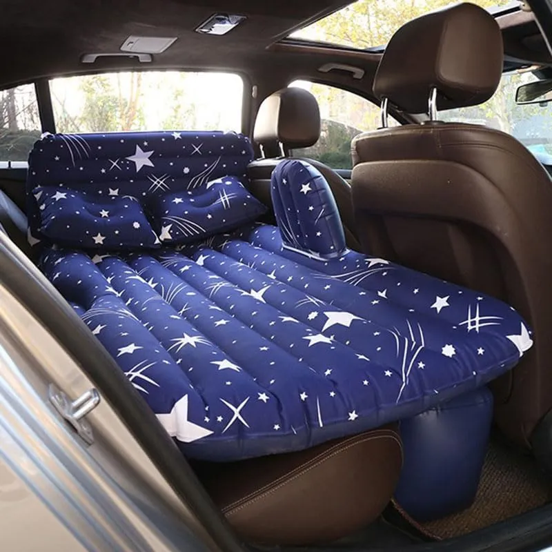 Car Air Mattress for Subaru Legacy (4th Gen) 2005–2009, Inflatable Back Seat Sleeping Pad with Pump & 2 Pillows, Folding Portable Camping Bed for Travel& Road Trips,Blue