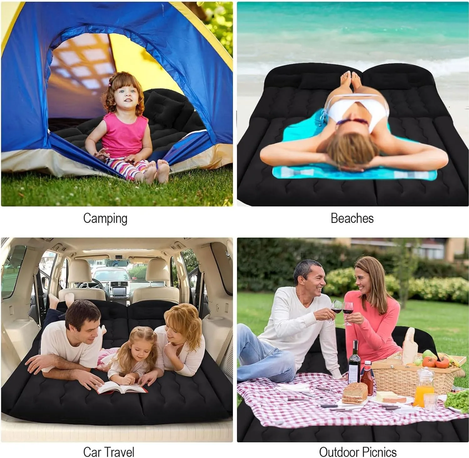 Car Air Mattress for Suzuki XL7 I 1998-2002 2003 2004 2005 2006, Car Mattress Inflatable Bed Portable Foldable with Pillow Camping Travel Car Accessories,Grey