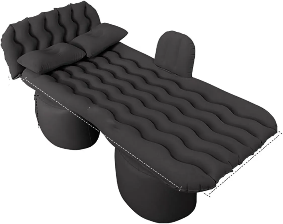 Car Air Mattress for Toyota Tacoma 2024, Inflatable Car Bed for Back Seat Sleeping, Soft Car Inflatable Bed Back Seat Mattress Airbed,C Black