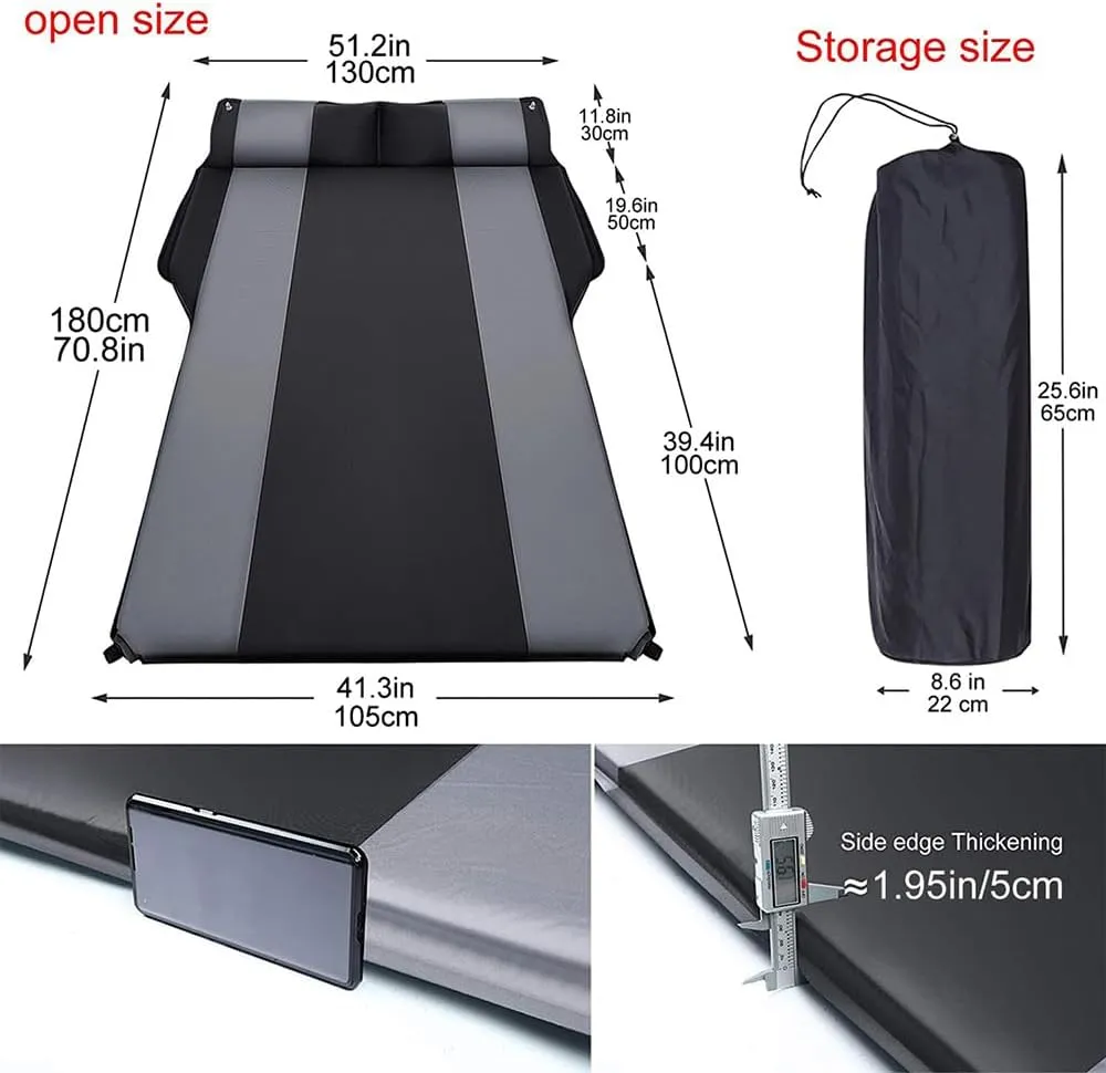 Car Automatic Inflatable Bed for Land Rover Range Rover Sport 2022 2023 2024, Portable Movable Thickened Trunk Sleeping Bed Outdoor Camping Hiking Air Mattress,Grey