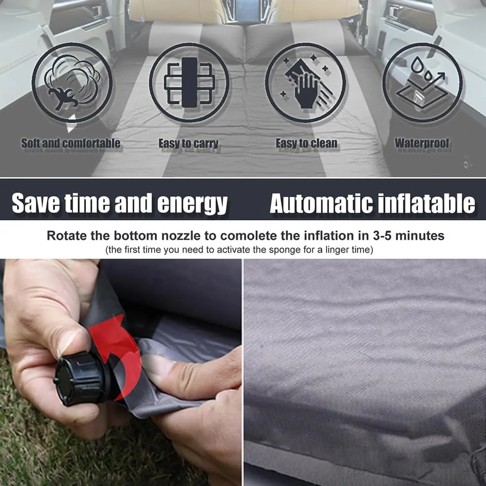 Car Automatic Inflatable Bed for Subaru Forester 2016 2017 2018 2019 2020 2021 2022 2023 2024, Portable Movable Thickened Trunk Sleeping Bed Outdoor Camping Hiking Air Mattress,Orange