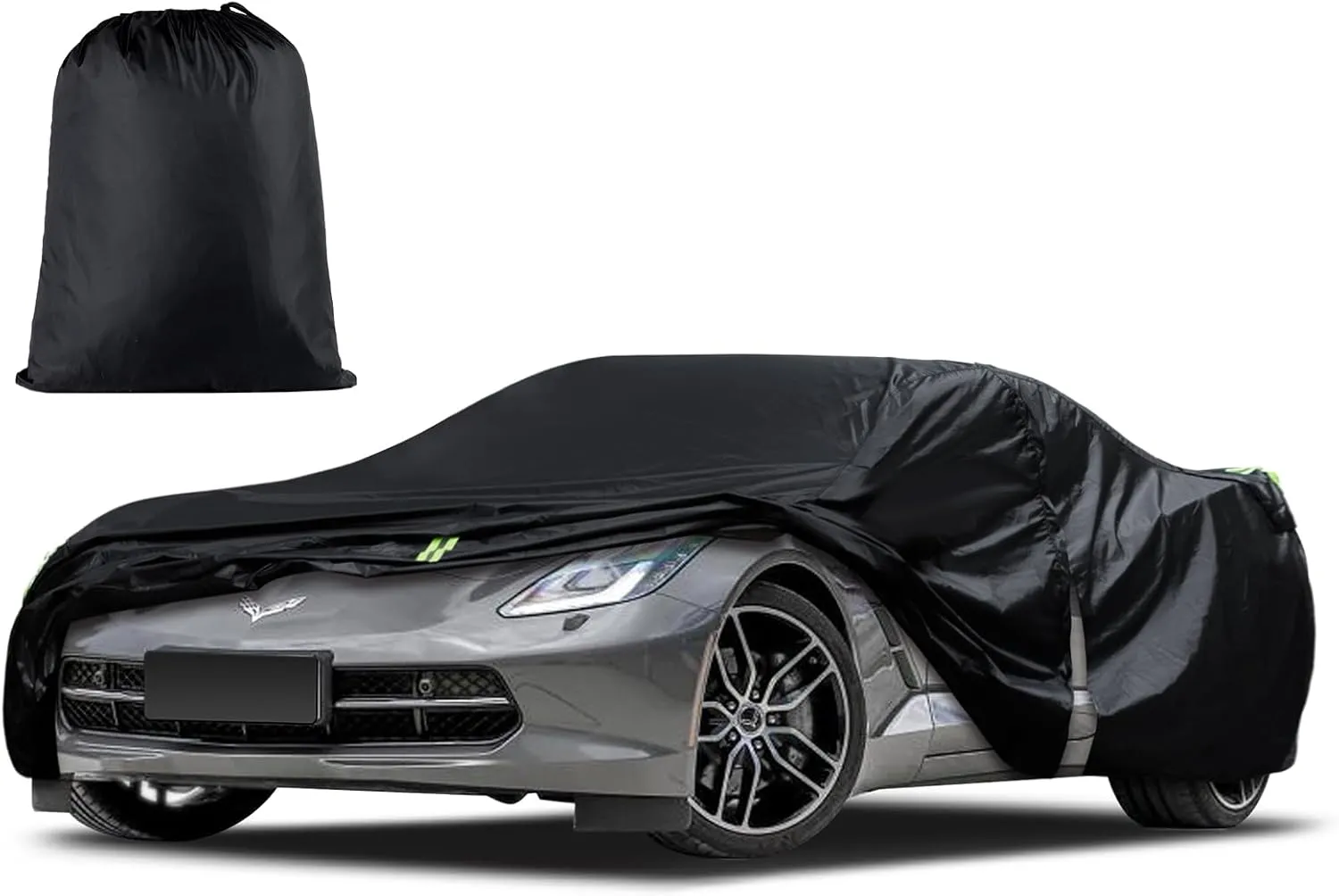 Car Cover Custom Fit for Chevrolet Corvette C4 C5 C6 C7 C8 1980–2025, Waterproof All Weather Full Exterior Cover Rain Sun Snow Protect with Door Zipper (Not Include Mirror Pocket)