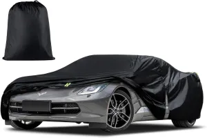 Car Cover Custom Fit for Chevrolet Corvette C4 C5 C6 C7 C8 1980–2025, Waterproof All Weather Full Exterior Cover Rain Sun Snow Protect with Door Zipper (Not Include Mirror Pocket)