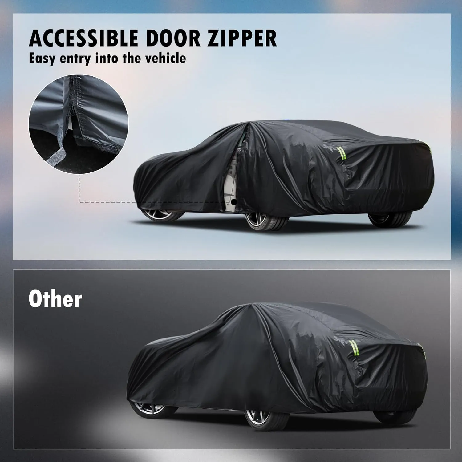 Car Cover Custom Fit for Chevrolet Corvette C4 C5 C6 C7 C8 1980–2025, Waterproof All Weather Full Exterior Cover Rain Sun Snow Protect with Door Zipper (Not Include Mirror Pocket)