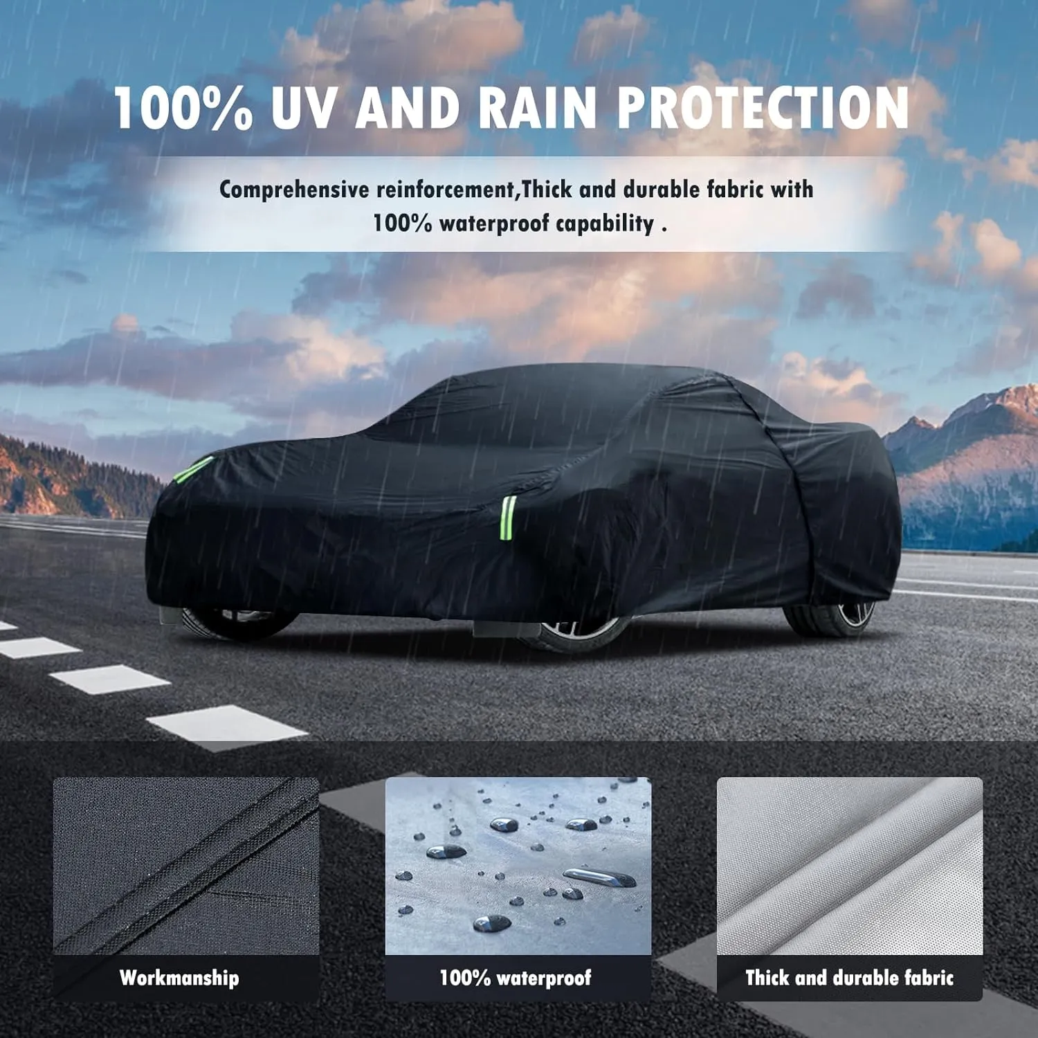 Car Cover Custom Fit for Chevrolet Corvette C4 C5 C6 C7 C8 1980–2025, Waterproof All Weather Full Exterior Cover Rain Sun Snow Protect with Door Zipper (Not Include Mirror Pocket)