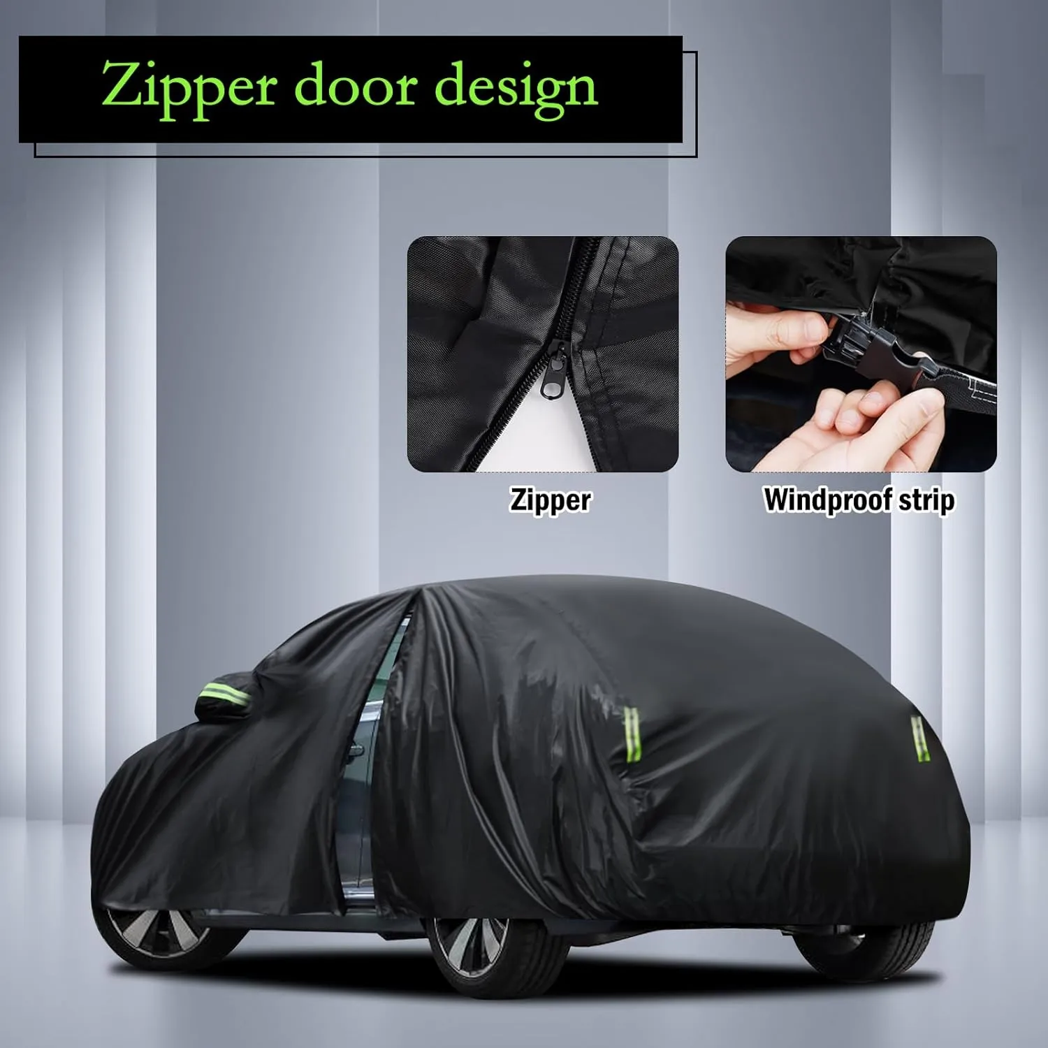 Car Cover Custom Fit for Volkswagen Beetle 2 Door 1998-2019, Waterproof All Weather Full Exterior Cover Rain Sun Hail Protector Car Cover with Door Zipper