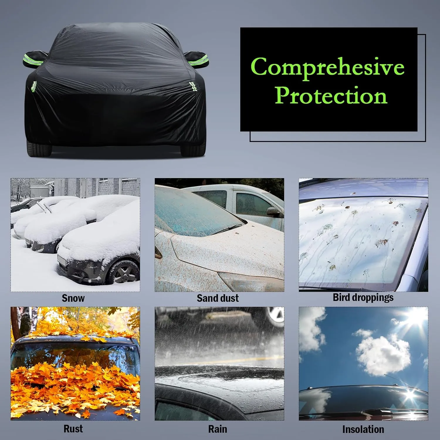 Car Cover Custom Fit for Volkswagen Beetle 2 Door 1998-2019, Waterproof All Weather Full Exterior Cover Rain Sun Hail Protector Car Cover with Door Zipper