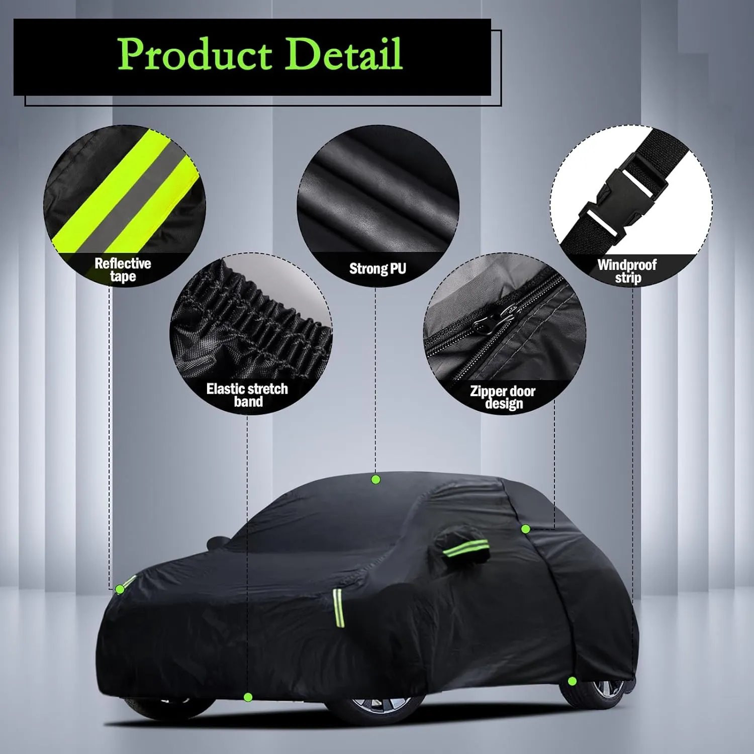 Car Cover Custom Fit for Volkswagen Beetle 2 Door 1998-2019, Waterproof All Weather Full Exterior Cover Rain Sun Hail Protector Car Cover with Door Zipper