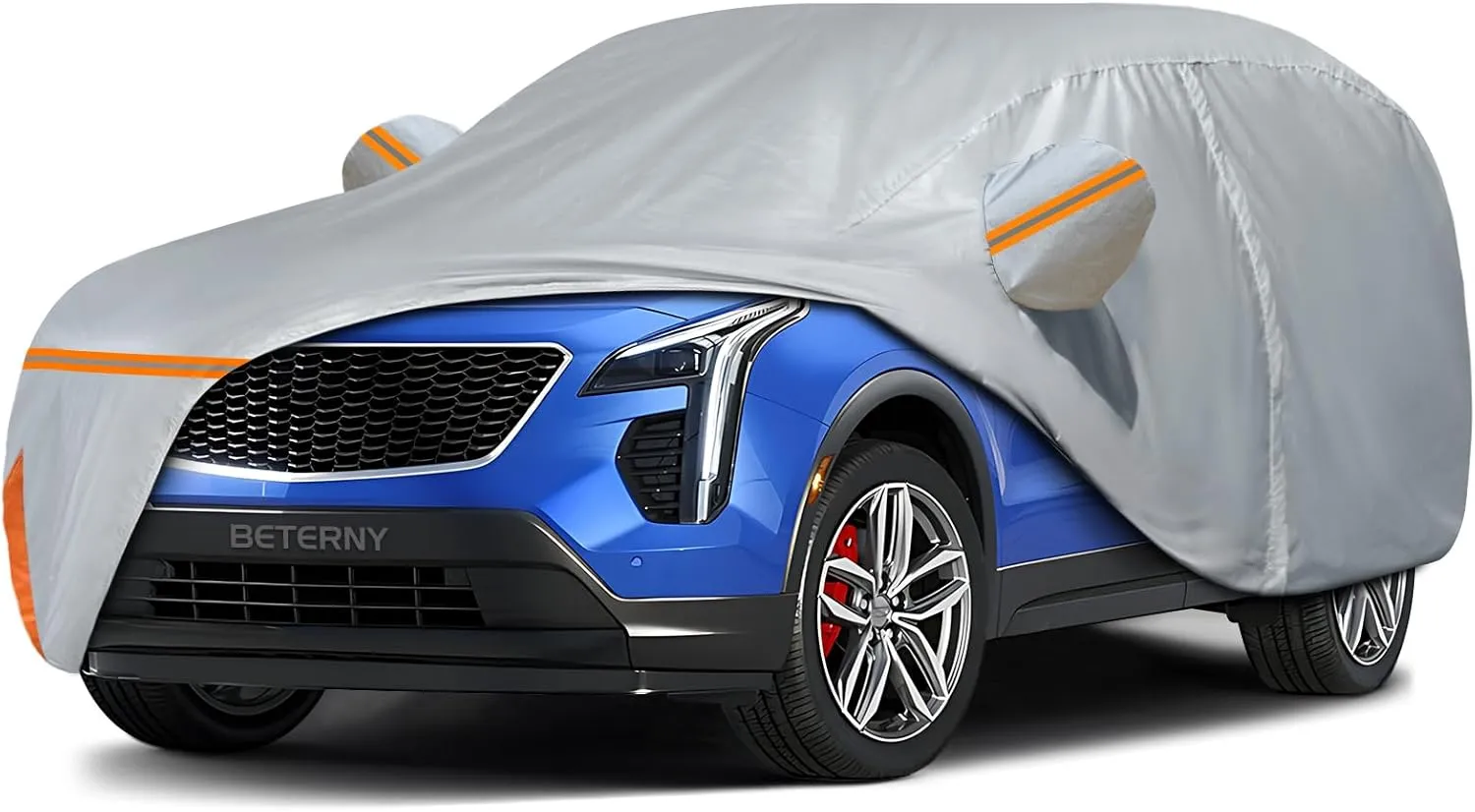 Car Cover for 2018-2025 Cadillac XT4, Waterproof Custom-fit Sun Rain Dust Snow Wind All Weather Protection Outdoor XT4 Full Car Cover with Cotton Lining and Door Zipper-Gray