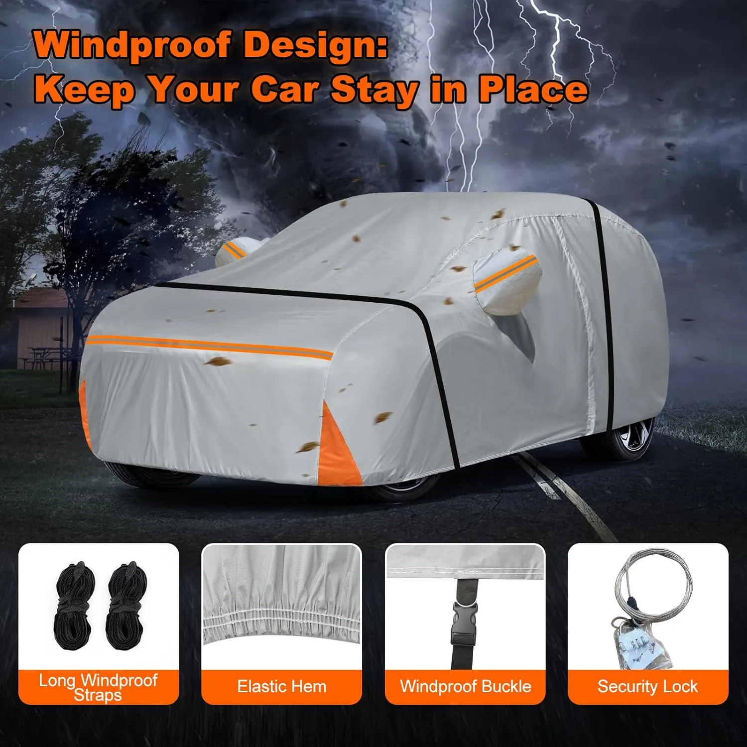Car Cover for Mercedes Benz ML/GLE Class 250 280 300 320 350 450 (2006-2025), Waterproof Custom-fit All Weather Sun Rain UV Dust Snow Protection Outdoor Car Cover with Door Zipper and Cotton Lining