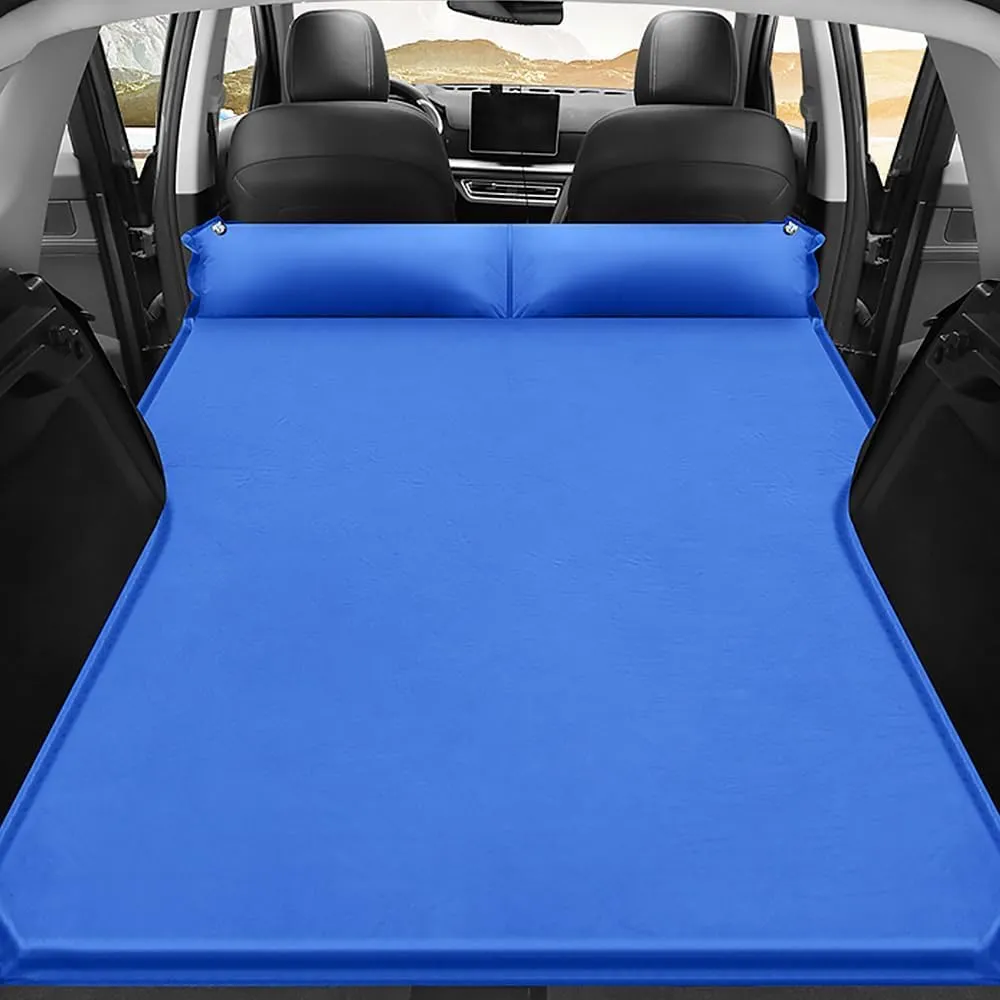 Car Inflatable Mattress for Ford Edge 2015 2016 2017 2018 2019 2020 2021 2022 2023 2024 Portable Air Sleeping Bed with Pillow Camping Travel Cot Inflatable Trunk Sleeping Pad,Blue