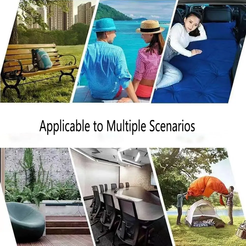 Car Inflatable Mattress for Tesla Model-S 2014-2015, Thickened Bed Cushion Camping Travel Sleeping Gear Back Seat Portable Air Pillow Inflator,Grey, normal
