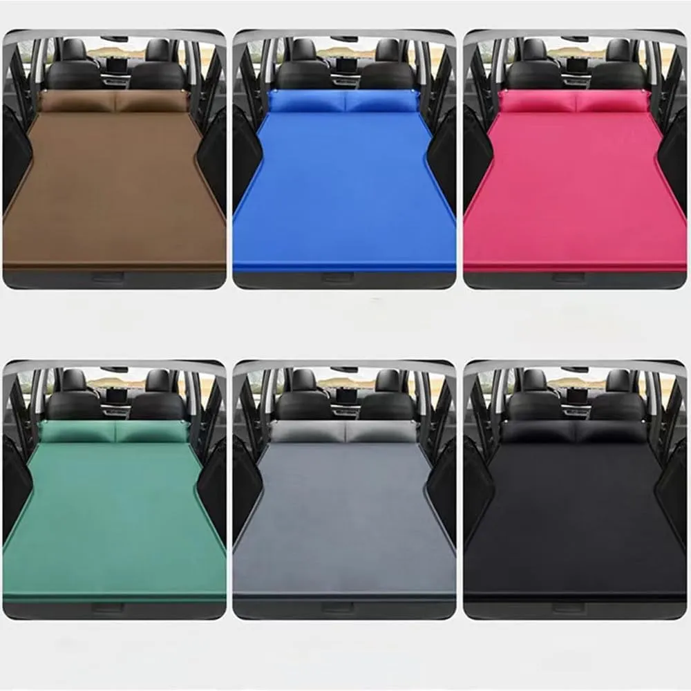 Car Inflatable Mattress for Volkswagen Atlas 7 Seats 2018 2019 2020 2021 2022 2023 2024 Portable Flocking Air Mattress Camping Travel Mattress Auto Accessories,Black