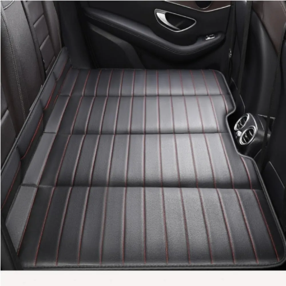 Car Mattress Back Seat Bed for Nissan Frontier SV Pro 4X 2022-2025 Foldable No Inflation Required Thickened Universal Car Camping Mattress Portable Travel All Seasons,Black-red