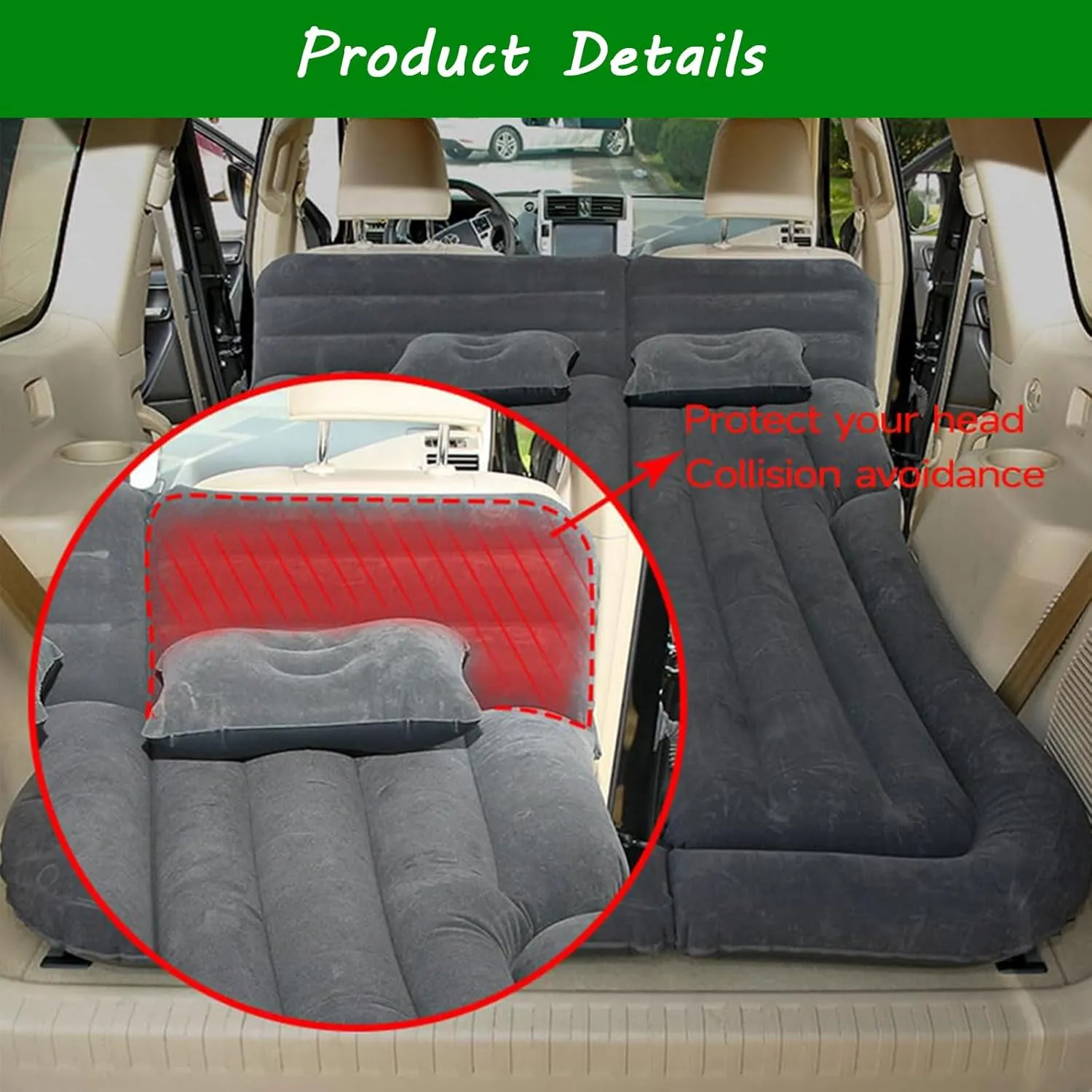 Car Travel Mattress for Chevrolet Statesman Veritas Rezzo Equinox G2X Trailblazer,Portable Air Pillow Inflator,Rear Trunk Air Mattress,Thickened Bed Cushion for Camping Travel,D