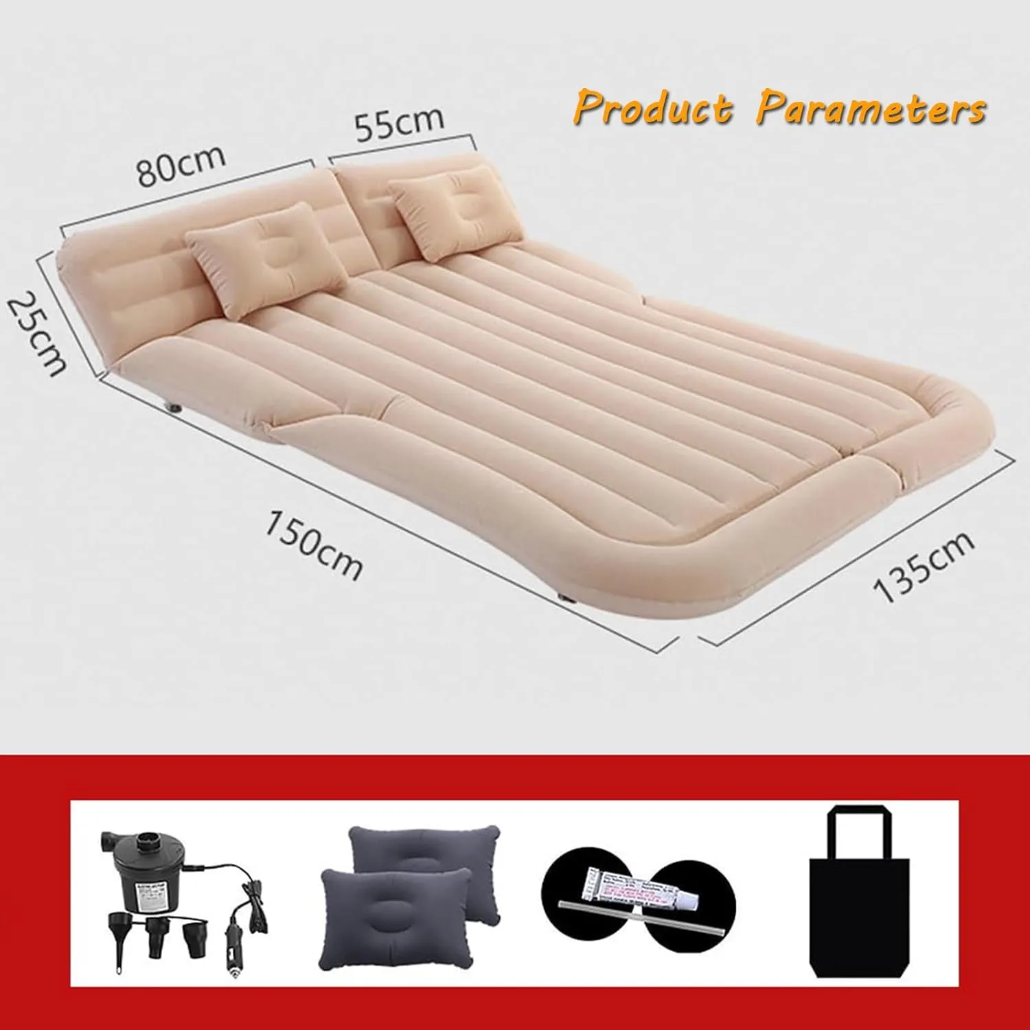 Car Travel Mattress for Chevrolet Statesman Veritas Rezzo Equinox G2X Trailblazer,Portable Air Pillow Inflator,Rear Trunk Air Mattress,Thickened Bed Cushion for Camping Travel,D