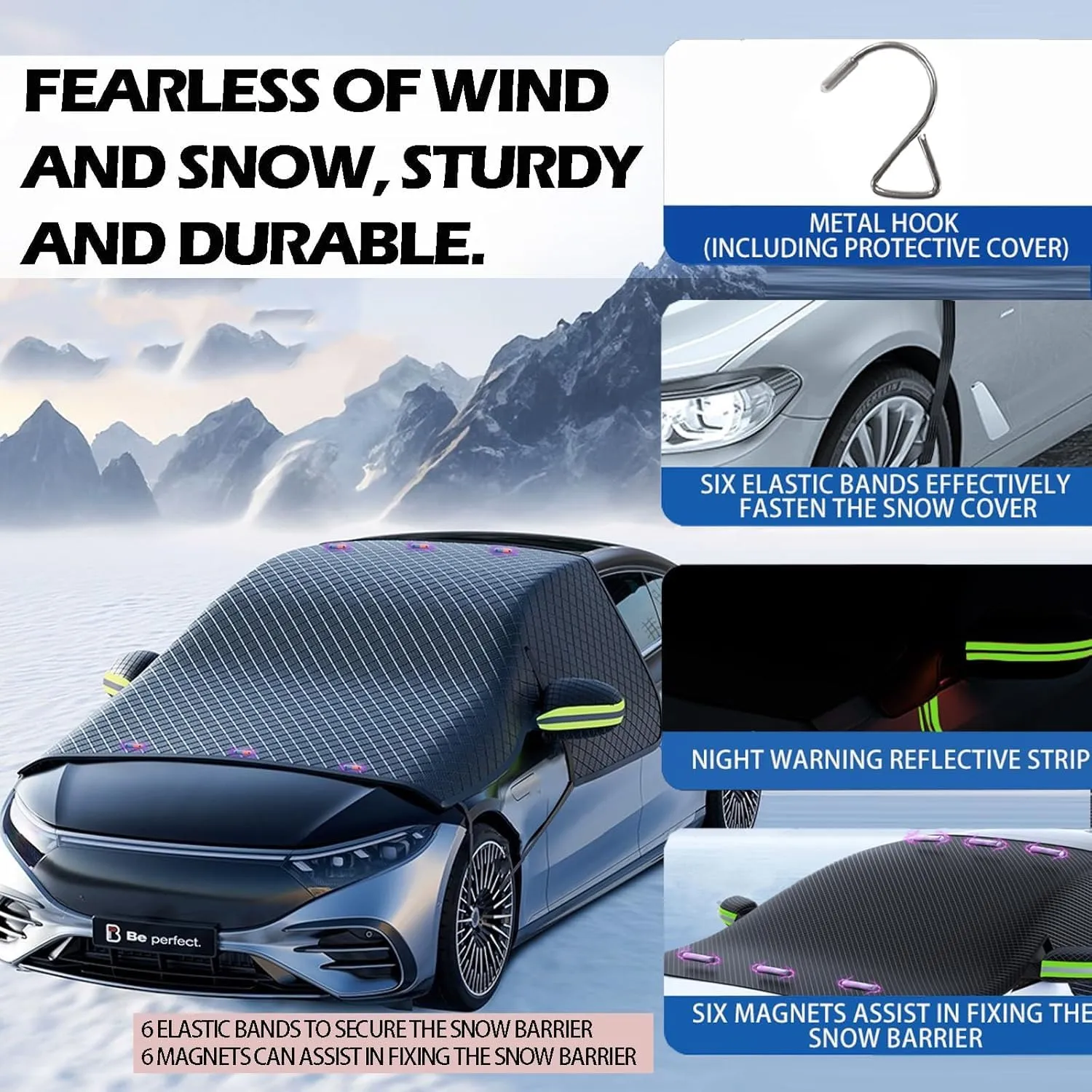 Car Windshield Cover for Mazda Biante 2008-2018,Snow Cover and with Side Wing Mirror Cover,B