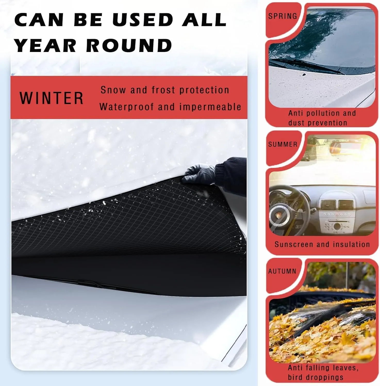 Car Windshield Cover for Mazda Biante 2008-2018,Snow Cover and with Side Wing Mirror Cover,B