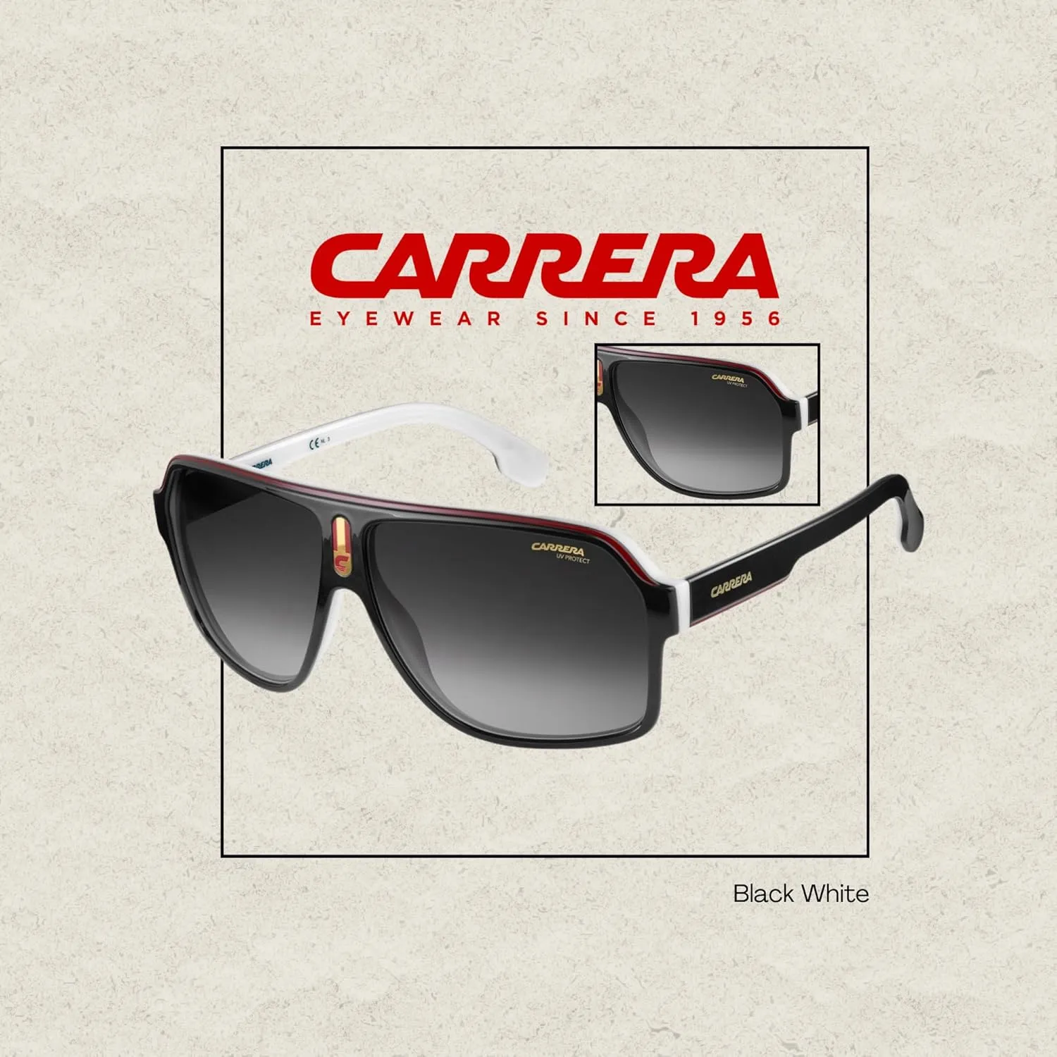 Carrera CA1001/S Plastic Aviator Sunglasses For Men For Women   BUNDLE With Designer iWear Eyewear Kit