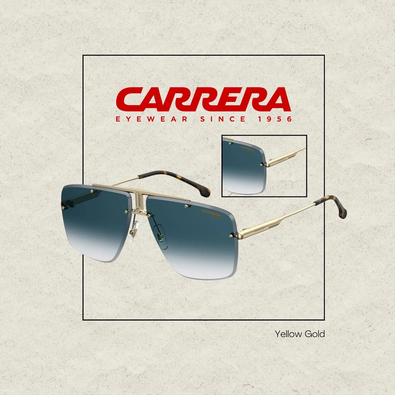 Carrera CA1016/S Square Sunglasses for Men for Women   BUNDLE with Designer iWear Care Kit