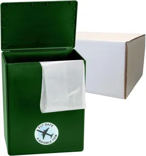 CarrySafe TSA-Approved Travel Urn Kit – Guaranteed Fly-Safe Temporary Cremation Urn for Human Ashes – Personalized, Airline Friendly, 200 Cu in, Green Plastic with Travel Box