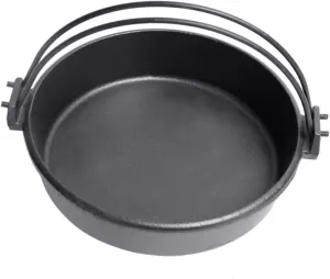 Cast Iron Cooking Pot Double Handles Large Capacity Camping Cookware for Outdoor Cooking for Stewing Chicken and Making Porridge and Easy to Handle