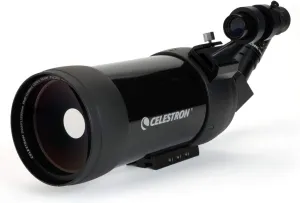 Celestron 52268 Mak 90mm Angled Spotting Scope – Maksutov Spotting Scope – Great for Long Range Viewing – 39x Magnification with 32mm Eyepiece – Multi-Coated Optics – Rubber Armored