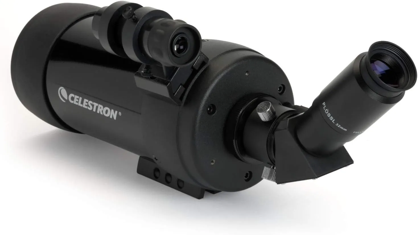 Celestron 52268 Mak 90mm Angled Spotting Scope – Maksutov Spotting Scope – Great for Long Range Viewing – 39x Magnification with 32mm Eyepiece – Multi-Coated Optics – Rubber Armored