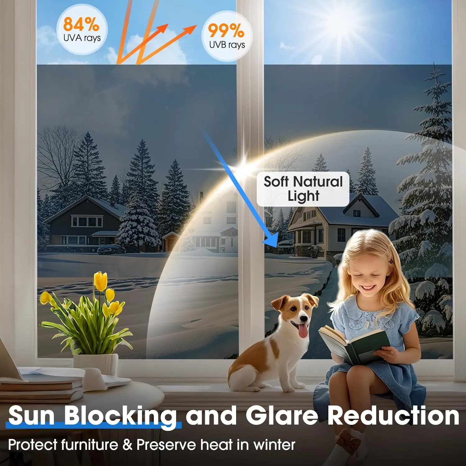 Coavas One Way Privacy Window Film,Reflective Home Glass Mirror Tint See Out Not in,Heat UV Blocking Static Cling for Office Front Door Daytime Privacy Covering, Black-Silver,35.4x78.7 in