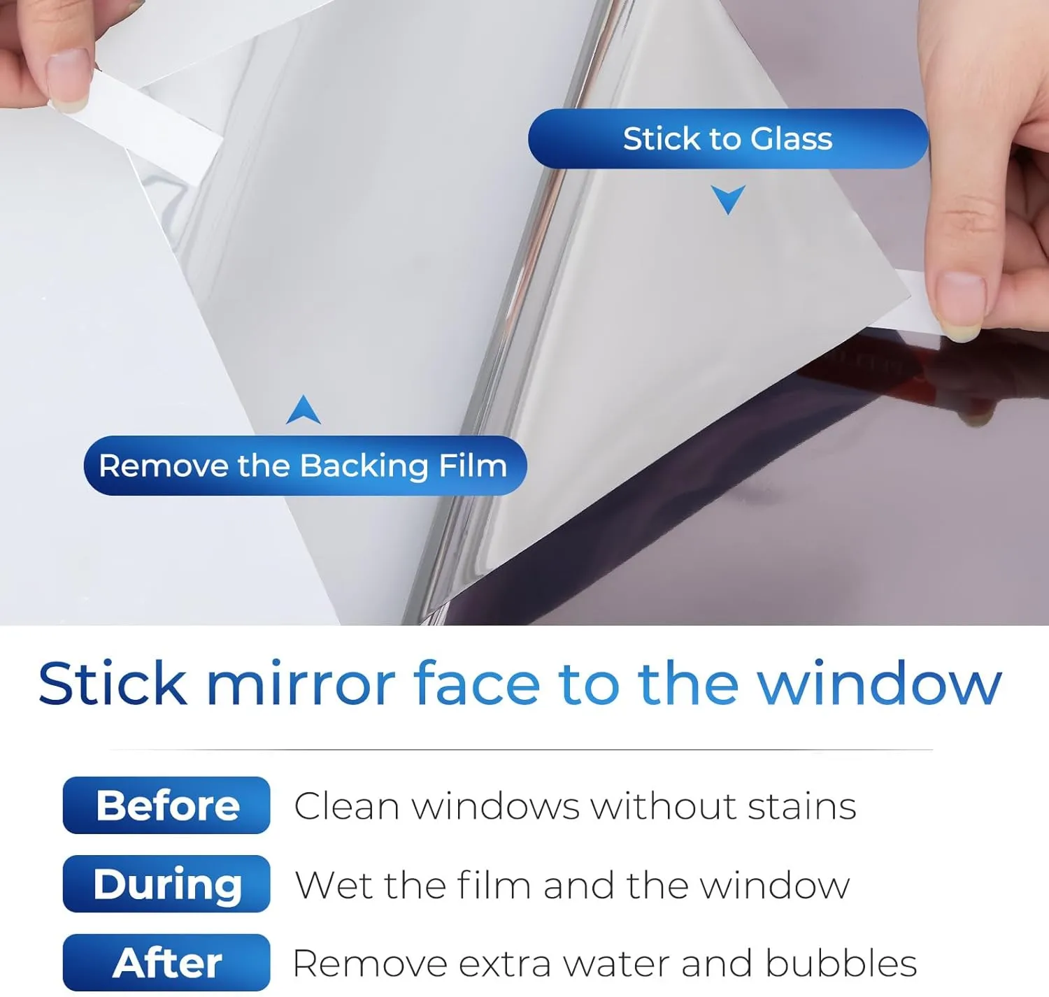 Coavas One Way Window Privacy Film, Window Tint for Home, Daytime Reflective Mirror Glass Windows Coverings Heat UV Blocking See Out Not in,Black, 17.5 X 157.5 Inch