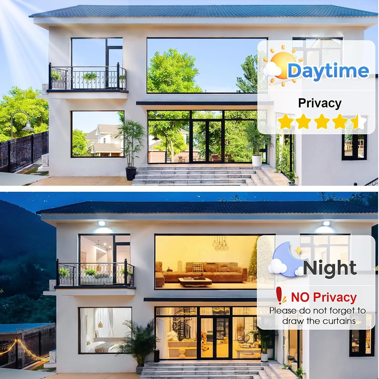 Coavas Privacy Window Film One Way, Reflective Mirror Heat Blocking Daytime Privacy Window Tint for Home See Out Not in Window Security Clings Clear Self-Adhesive Door Cover with 3 Tools,35.4x78.7in