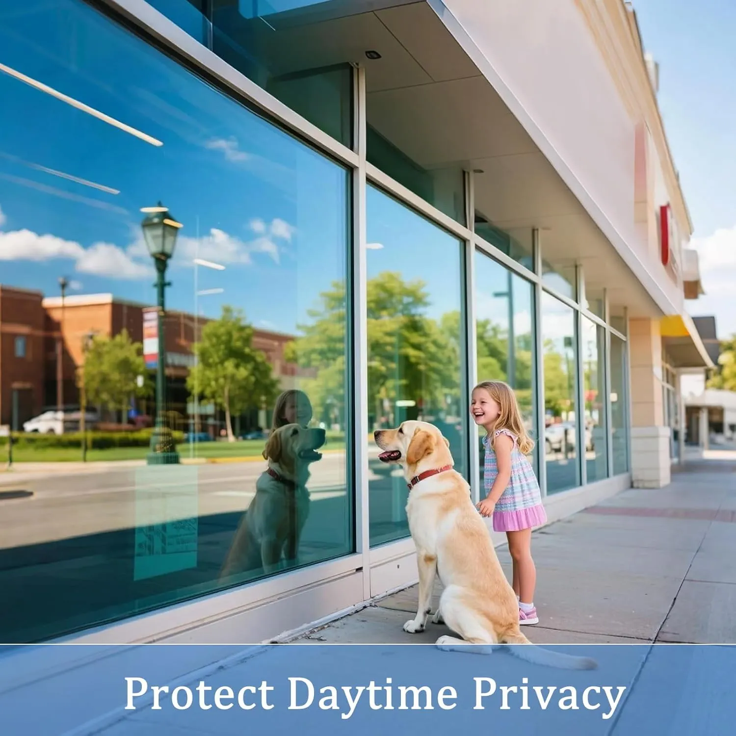 Coavas Privacy Window Film One Way, Reflective Mirror Heat Blocking Daytime Privacy Window Tint for Home See Out Not in Window Security Clings Clear Self-Adhesive Door Cover with 3 Tools,35.4x78.7in