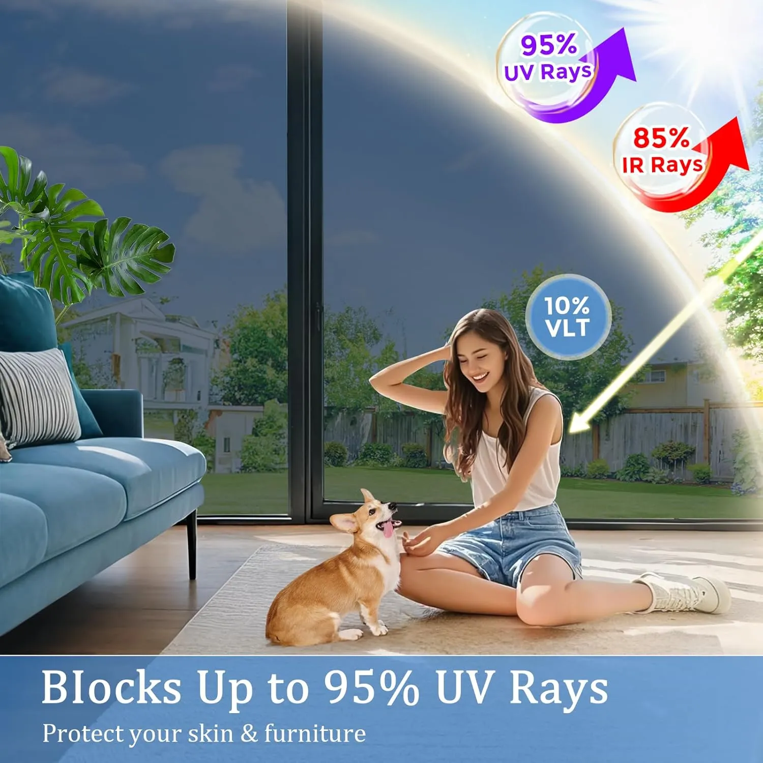 Coavas Privacy Window Film One Way, Reflective Mirror Heat Blocking Daytime Privacy Window Tint for Home See Out Not in Window Security Clings Clear Self-Adhesive Door Cover with 3 Tools,35.4x78.7in