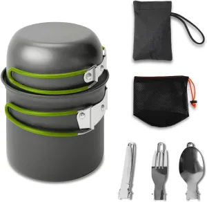 Compact Camping Cookware Set - Lightweight Backpacking Pots and Pans Kit for Camping, Hiking, Backpacking, Picnic and Other Outdoor Activities