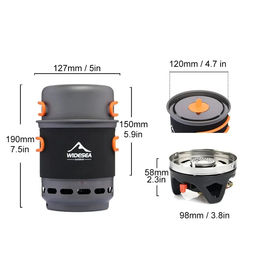 Compact Camping Cookware with Heat Exchanger