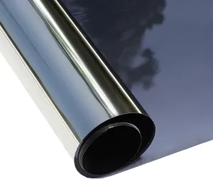 ConCus-T Window Tint One Way Window Film Static Cling Sun Blocking Window Tinting Film for Home Heat Control Window Film Mirror Tint Reflective Anti UV Film, Black Silver, 35.43 Inch x 6.5 Feet