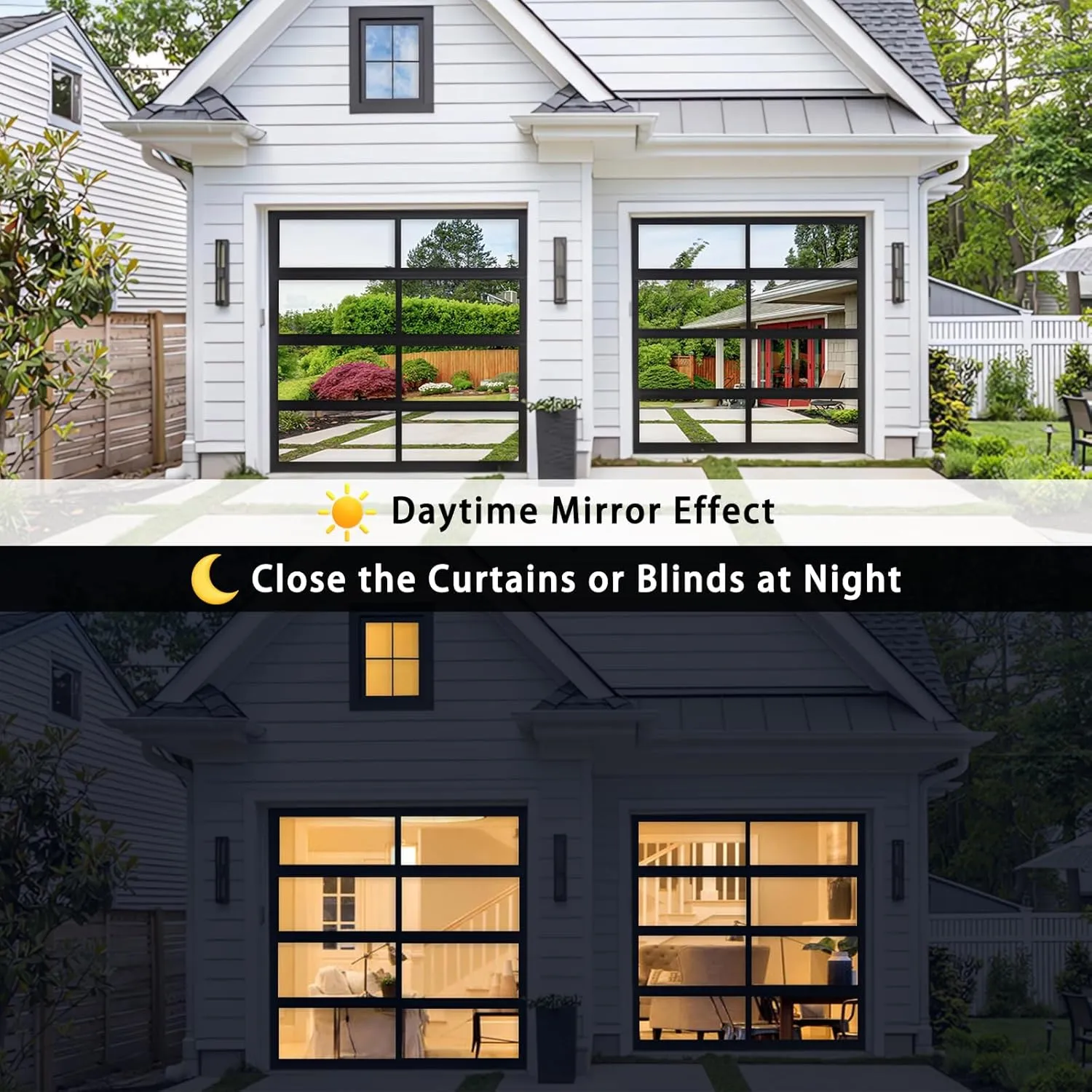 ConCus-T Window Tint One Way Window Film Static Cling Sun Blocking Window Tinting Film for Home Heat Control Window Film Mirror Tint Reflective Anti UV Film, Black Silver, 35.43 Inch x 6.5 Feet
