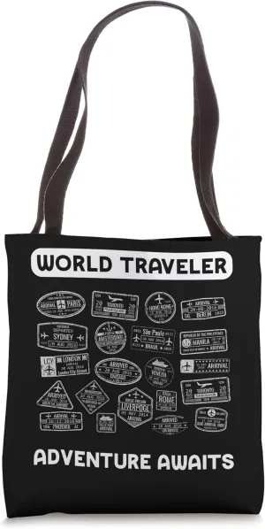 Cool Travel International Stamps Backpacker Fan Tourist Love Tote Bag