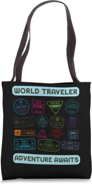 Cool Travel International Stamps Backpacker Fan Tourist Love Tote Bag