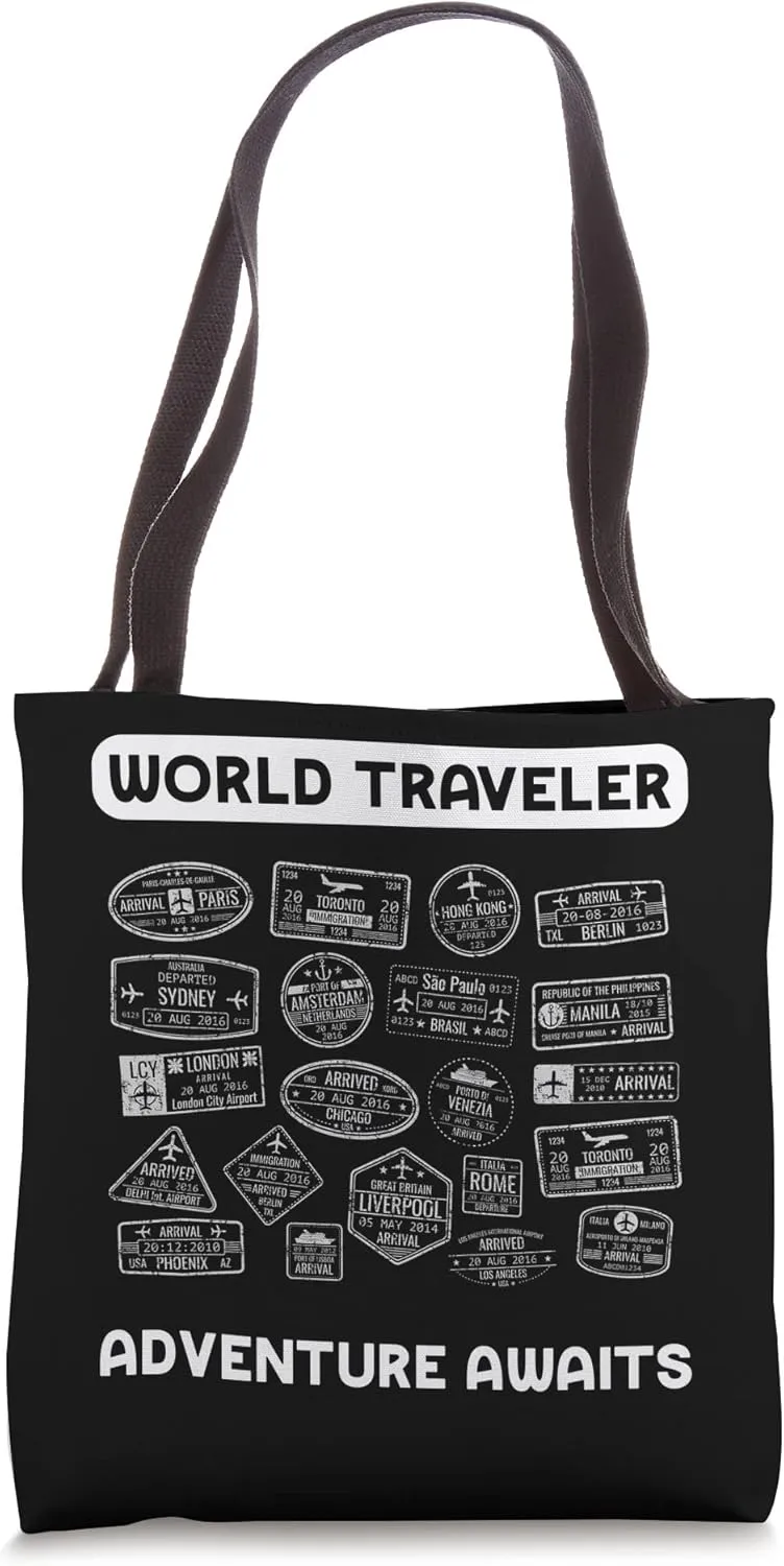 Cool Travel International Stamps Backpacker Fan Tourist Love Tote Bag