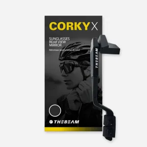 CORKY X Rear View Cycling Mirror - Attach To Any Riding Glasses For 360° Of Visibility - Lightweight, Aerodynamic, Zero Vibrations, No More Blindspots (Black)