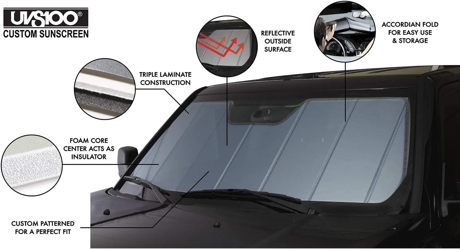 Covercraft UVS100 Custom Sunscreen | Fits 2018-2023 Subaru Crosstrek, 2017-2023 Subaru Impreza | Blue Metallic