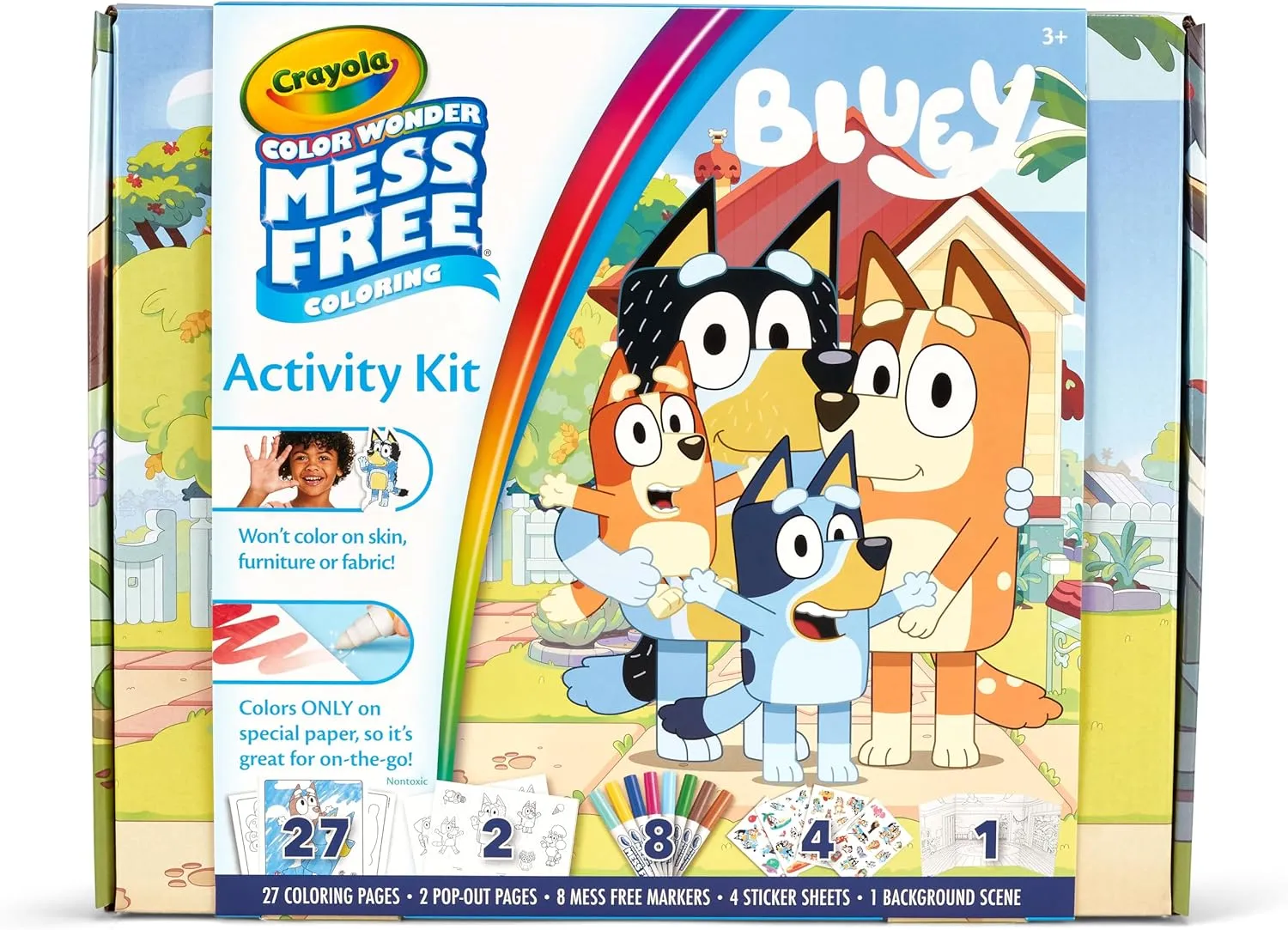 Crayola Color Wonder Bluey Activity Kit, Mess Free Coloring, Toddler Easter Basket Essentials, Travel Activity, Bluey Toys & Gifts for Kids, 3 