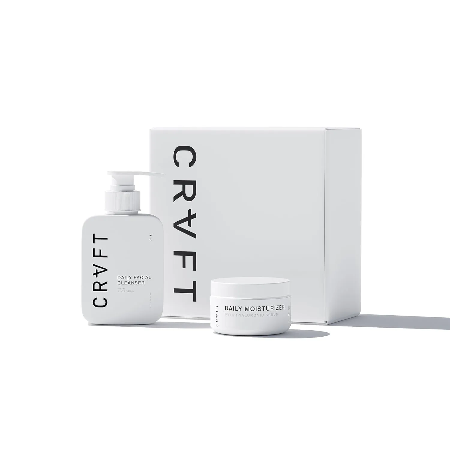 CRVFT 2-Step Men’s Facial Care Kit | Aloe Vera Face Wash 3oz | Hyaluronic Moisturizer 1oz | 2 Piece Complete Daily Face Care Routine | Look   Feel Your Best [Scented]