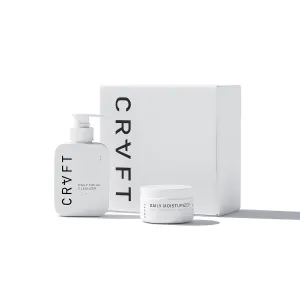 CRVFT 2-Step Men’s Facial Care Kit | Aloe Vera Face Wash 3oz | Hyaluronic Moisturizer 1oz | 2 Piece Complete Daily Face Care Routine | Look   Feel Your Best [Scented]