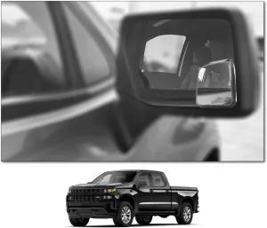 Custom Blind Spot Mirrors- Compatible With 2019- Present Chevy Silverado | Blind Spot Mirrors Compatible with 4th Generation Factory Mirrors With Blind Spot Monitoring | NXTGEN Extended View (2 Pack)