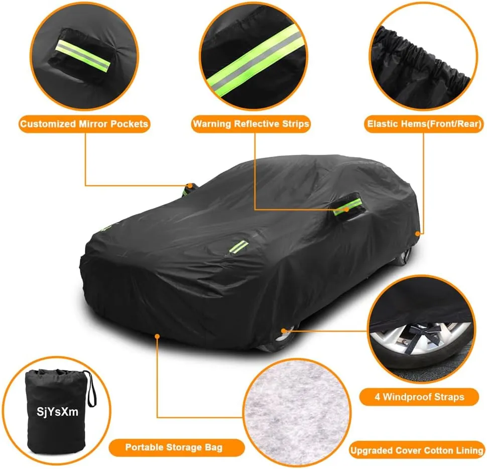 Custom Fit Car Cover - Compatible with Lexus GX (GX460, GX470, GX550) SUV 2003-2024, All Weather Waterproof with Cotton Lining, Windproof Strap and Storage Bag