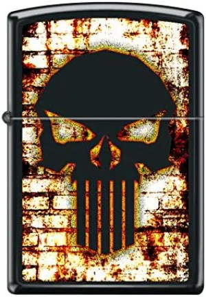 Custom Punisher Skull on Blk Matte w/White Wall Background