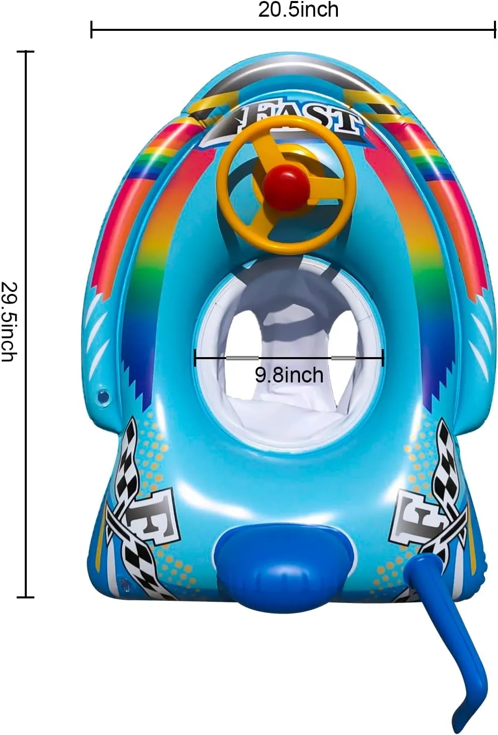Cute Child Kids Inflatable Pool Float PVC Summer Swim Float Air Bed Lake Boat Swimming Floats with 2 Handles Surfing Raft Bodyboard Floating Mattress Seat Swim Ring for Girls Boys 1-5 Years