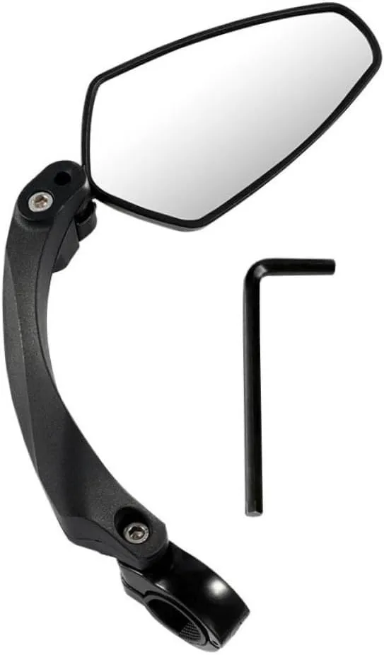 Cycling Rearview Mirror 360° Rotating Sturdy Construction Handlebar Mount Reflective for Enhanced Safety